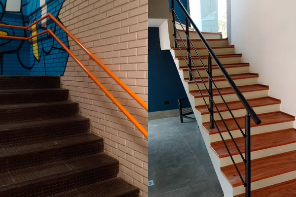 Corrimão Pintado com Acabamento Personalizado