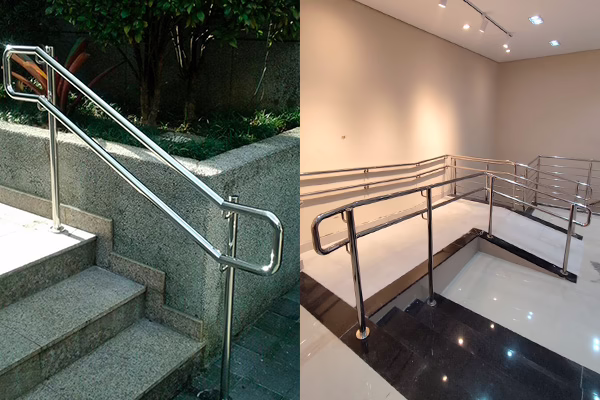 Puxadores e Barras de Apoio em Inox